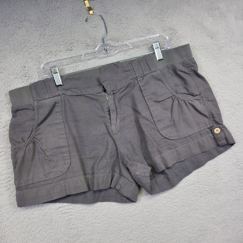 Carve Designs Shorts Womens‎ 12 Gray Mid Rise Linen Coastal Granola Girl Y2K